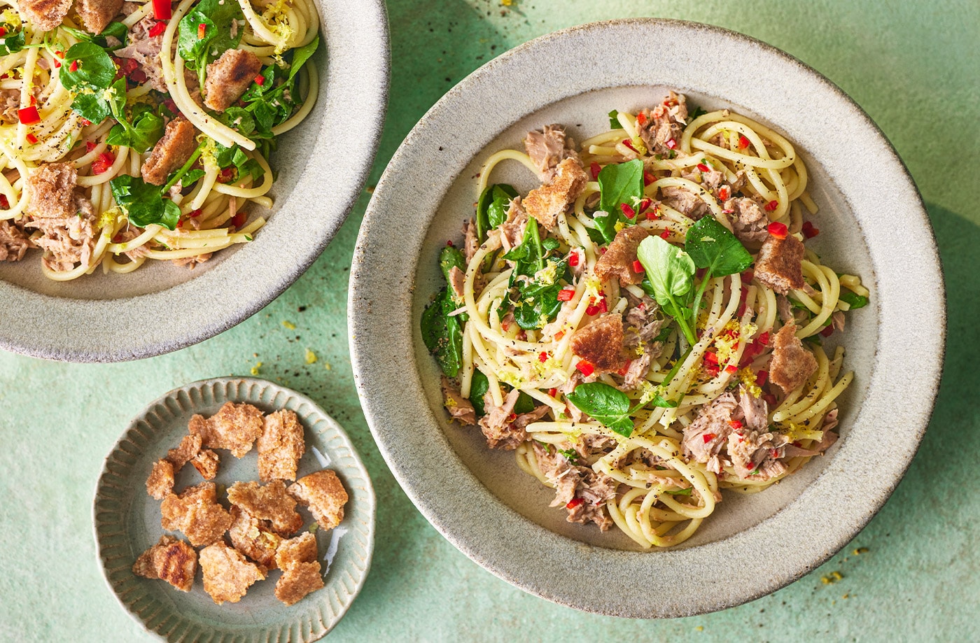 Lemon, chilli and tuna spaghetti