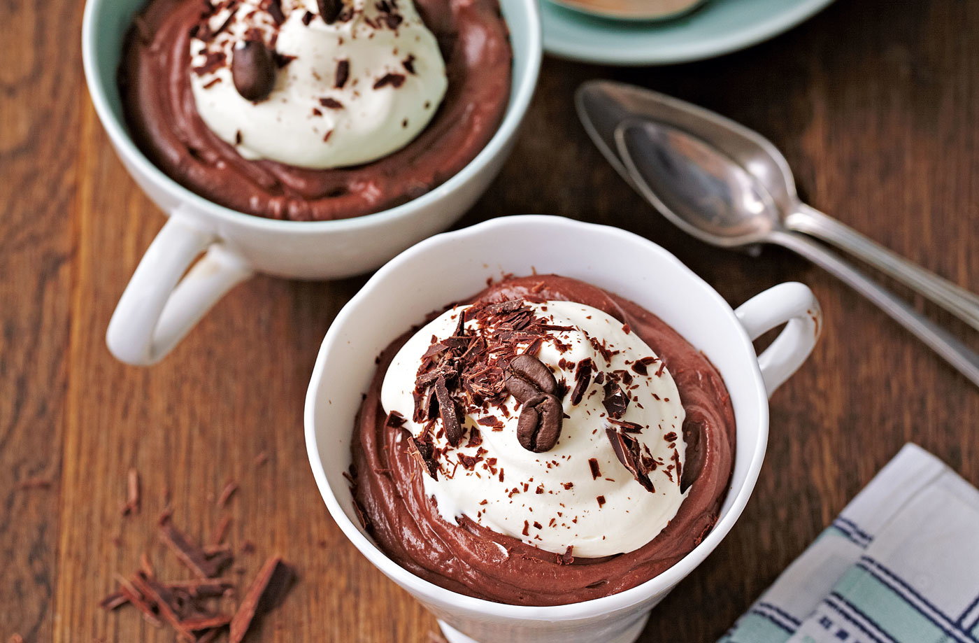 Chocolate and coffee cream pots