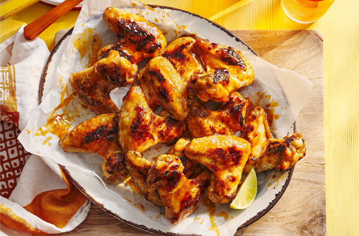 Sticky mango chicken wings