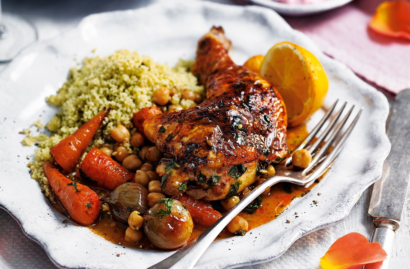 Harissa chicken with chickpeas