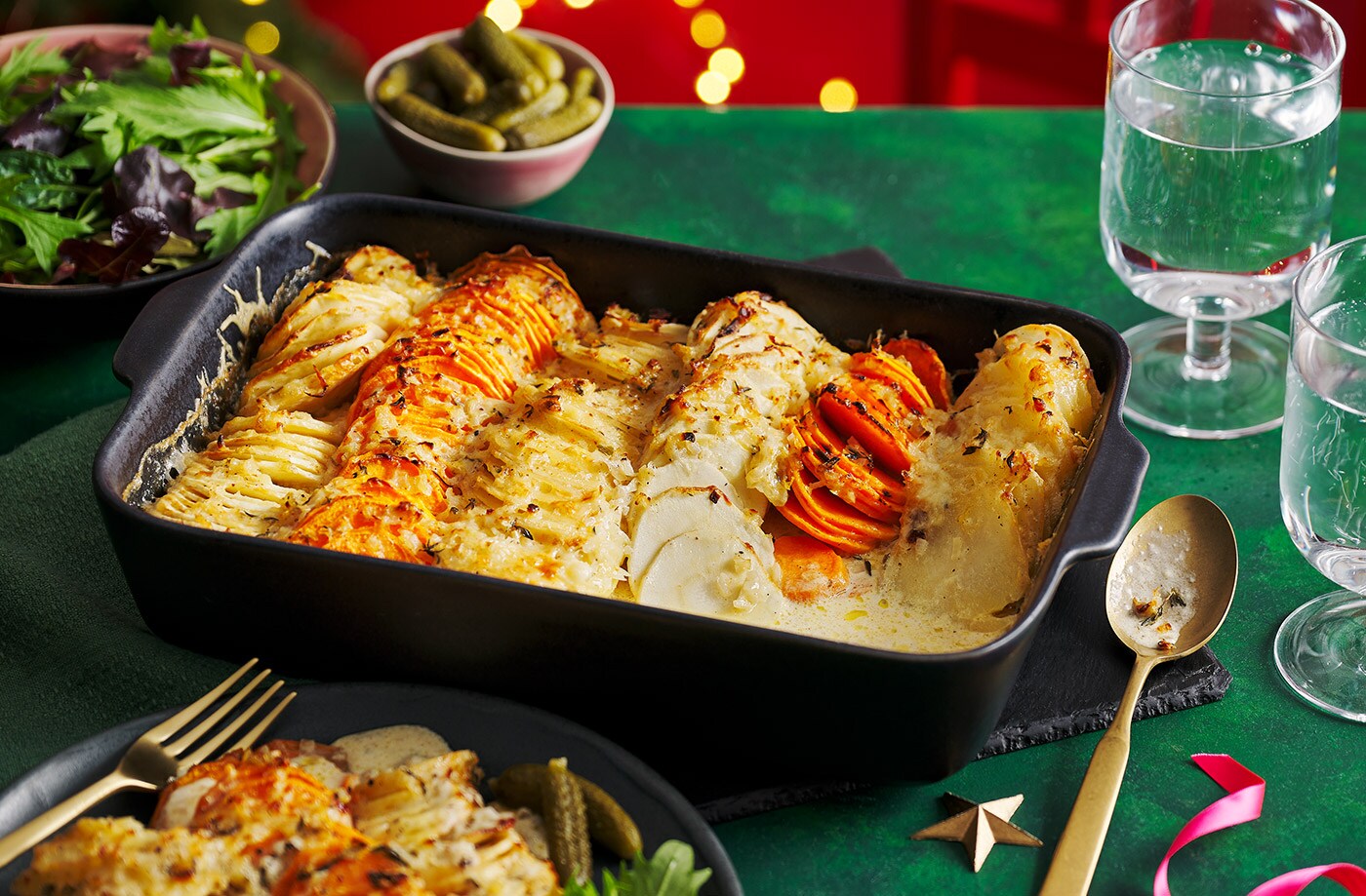 Root vegetable gratin