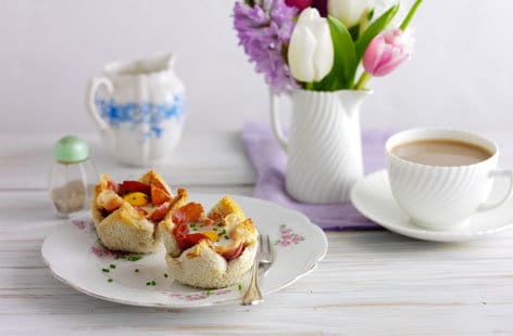 Image of "Ham and egg toast cups"