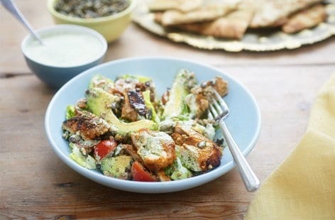 Image of "Tandoori chicken and whole grain salad"