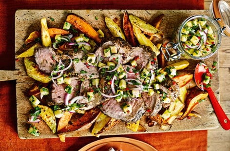 Image of "Jerk-spiced pork with pineapple salsa"