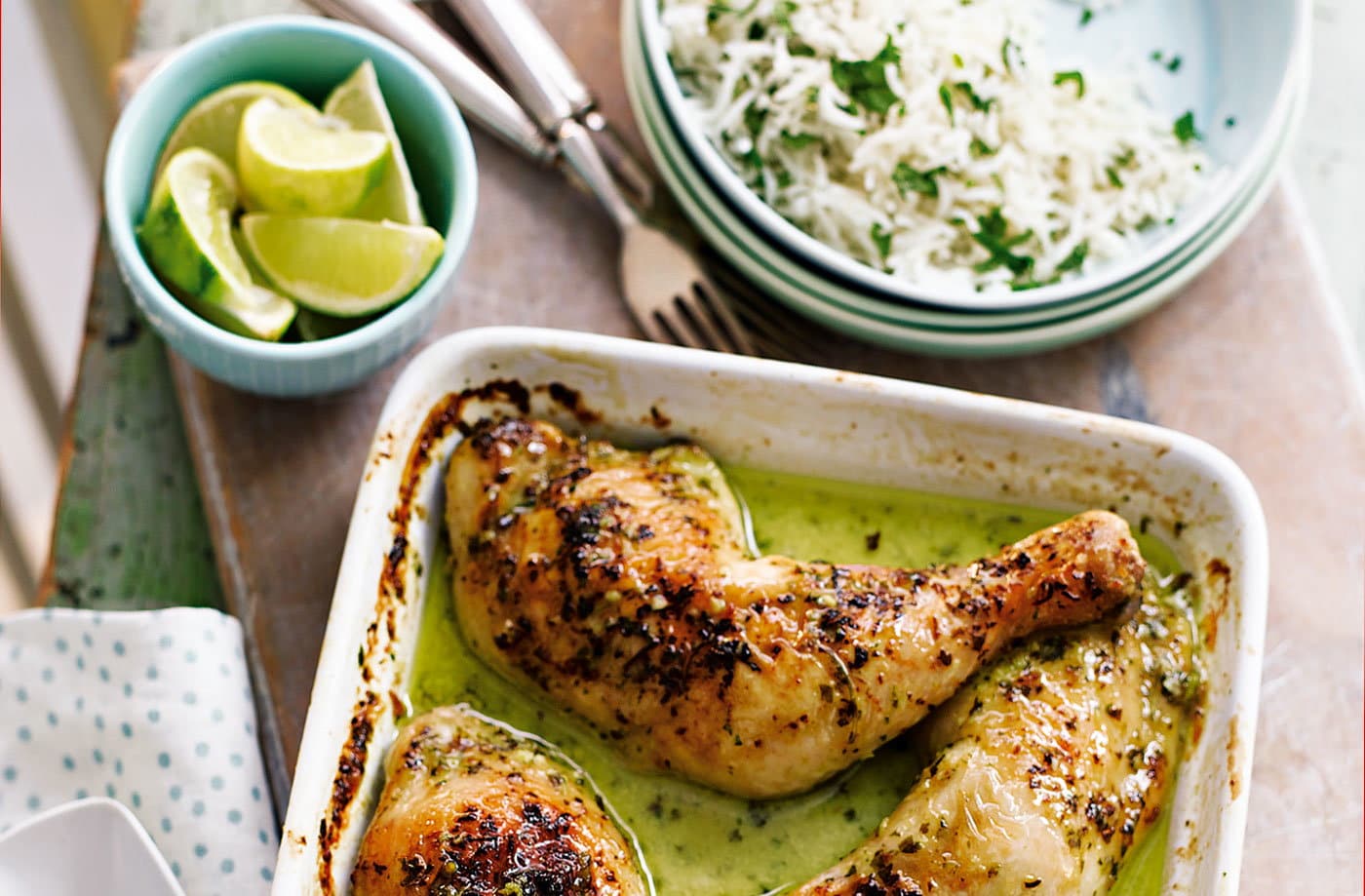 Coconut lime chicken with coriander rice