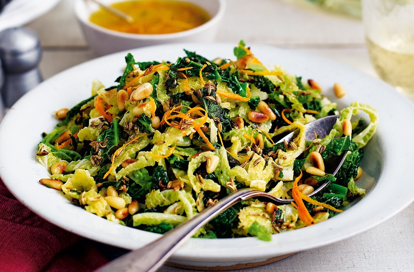 Sautéed Savoy cabbage with orange dressing
