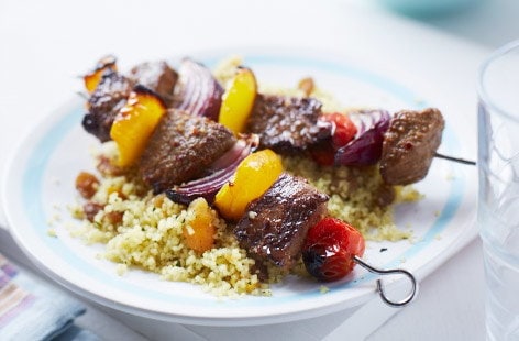 Image of "Lamb kebabs with lemony couscous"