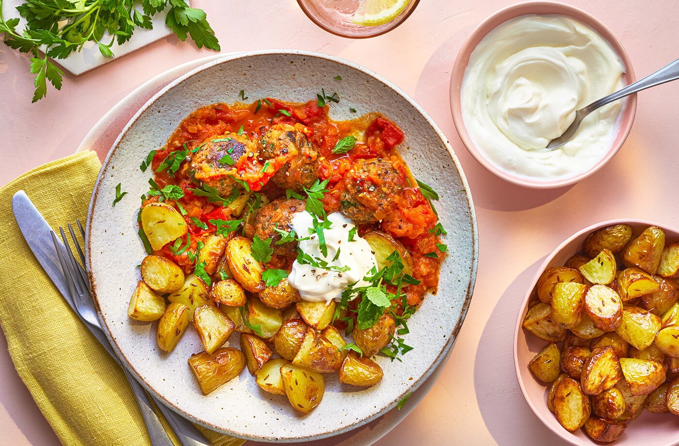 Lamb koftas in tomato sauce
