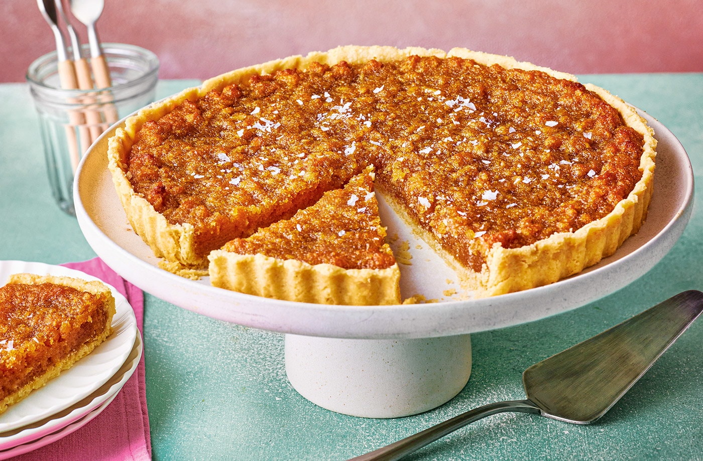 Salted honey treacle tart