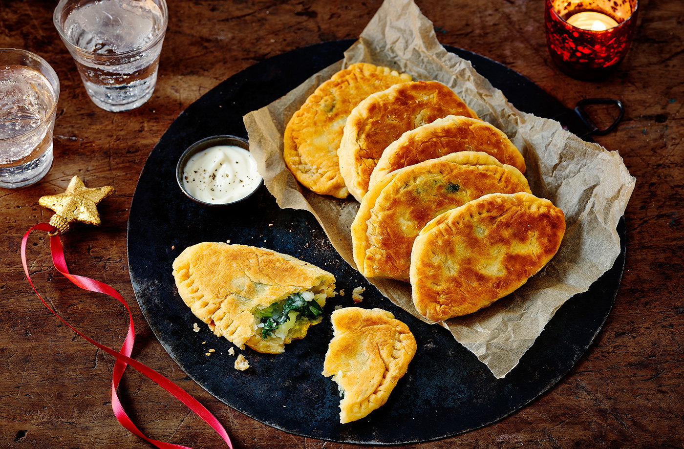 Potato and spinach piroshki