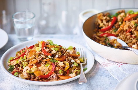 Image of "Cajun beef and veg rice bowl"