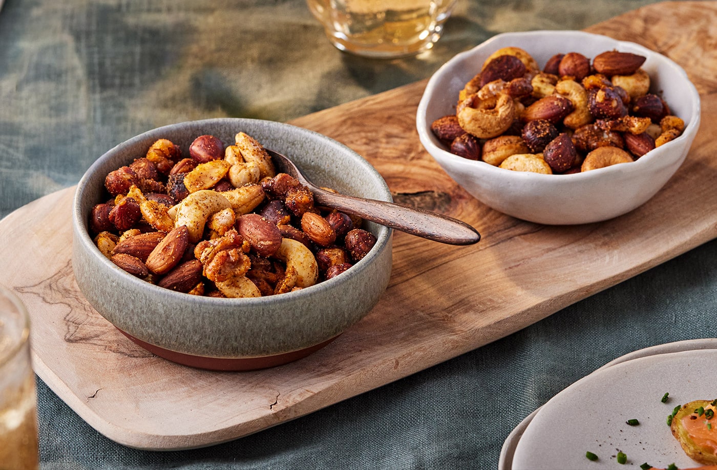 Mixed roasted nuts with ginger and chilli
