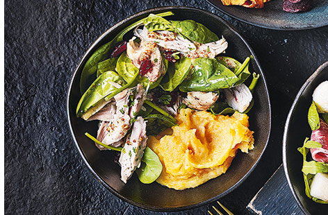 Image of "Chicken and spinach bowls"