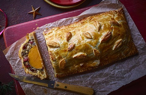 Image of "Squash, cranberry and mushroom wellington"