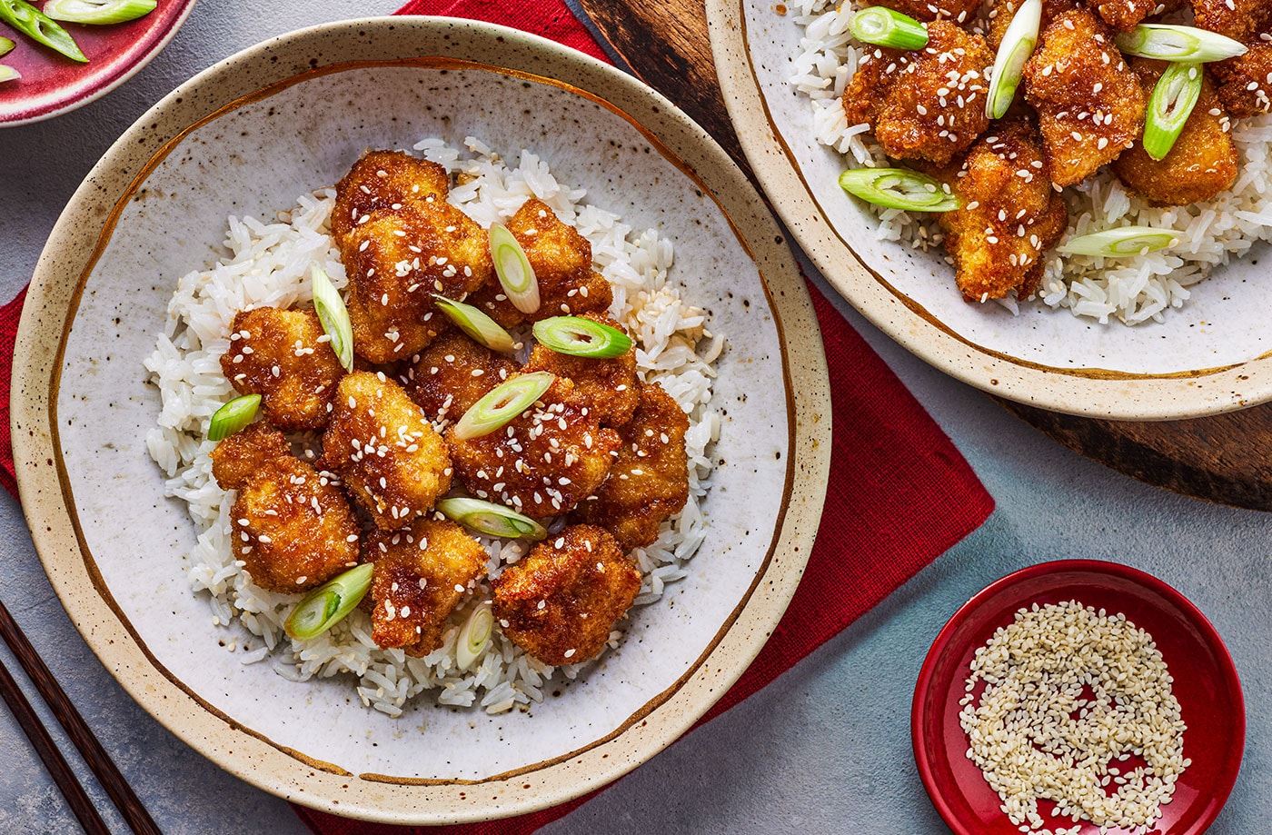 Air-fryer crispy honey garlic chicken