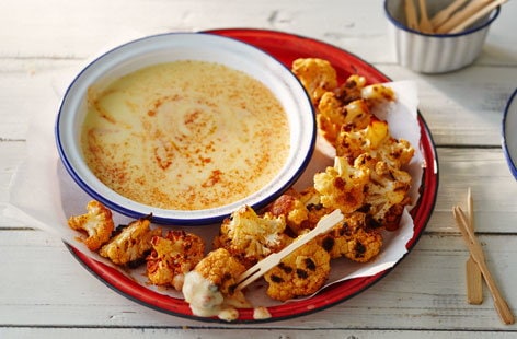 Image of "Smoky campfire cauliflower fondue"