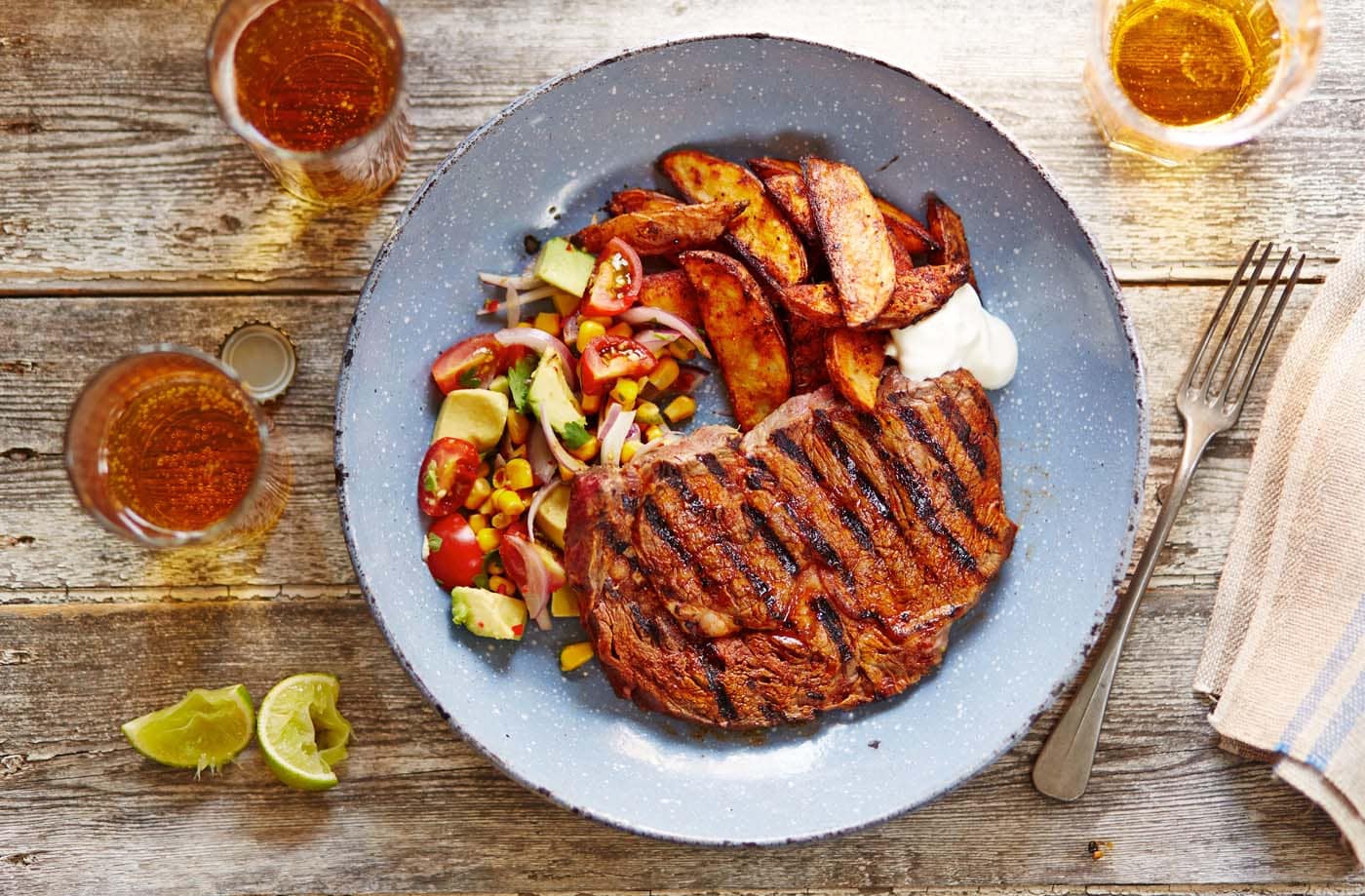 Chipotle steak with Mexican salsa 