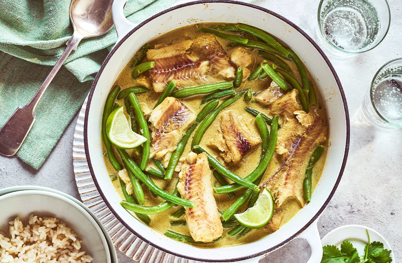 Coconut and green bean curry