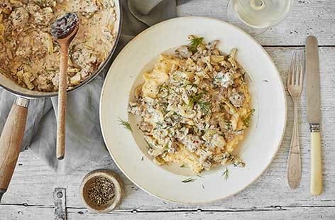 Image of "Polenta with sausage and fennel ragu"