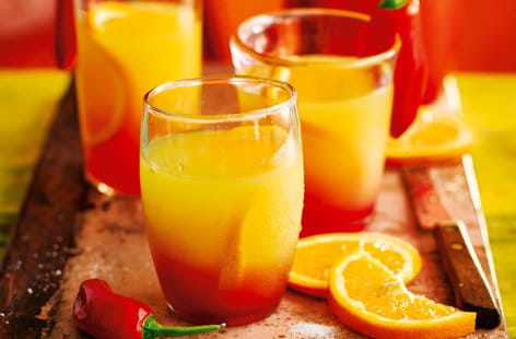 Image of "Chilli-infused tequila sunrise"