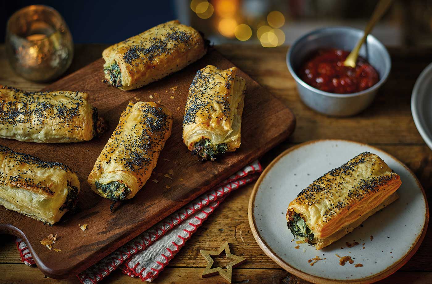 Spinach and ricotta sausage rolls
