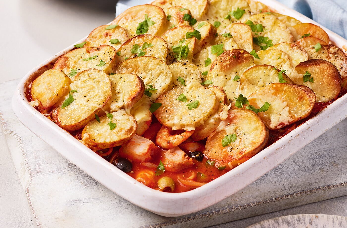 Mediterranean-inspired fish pie