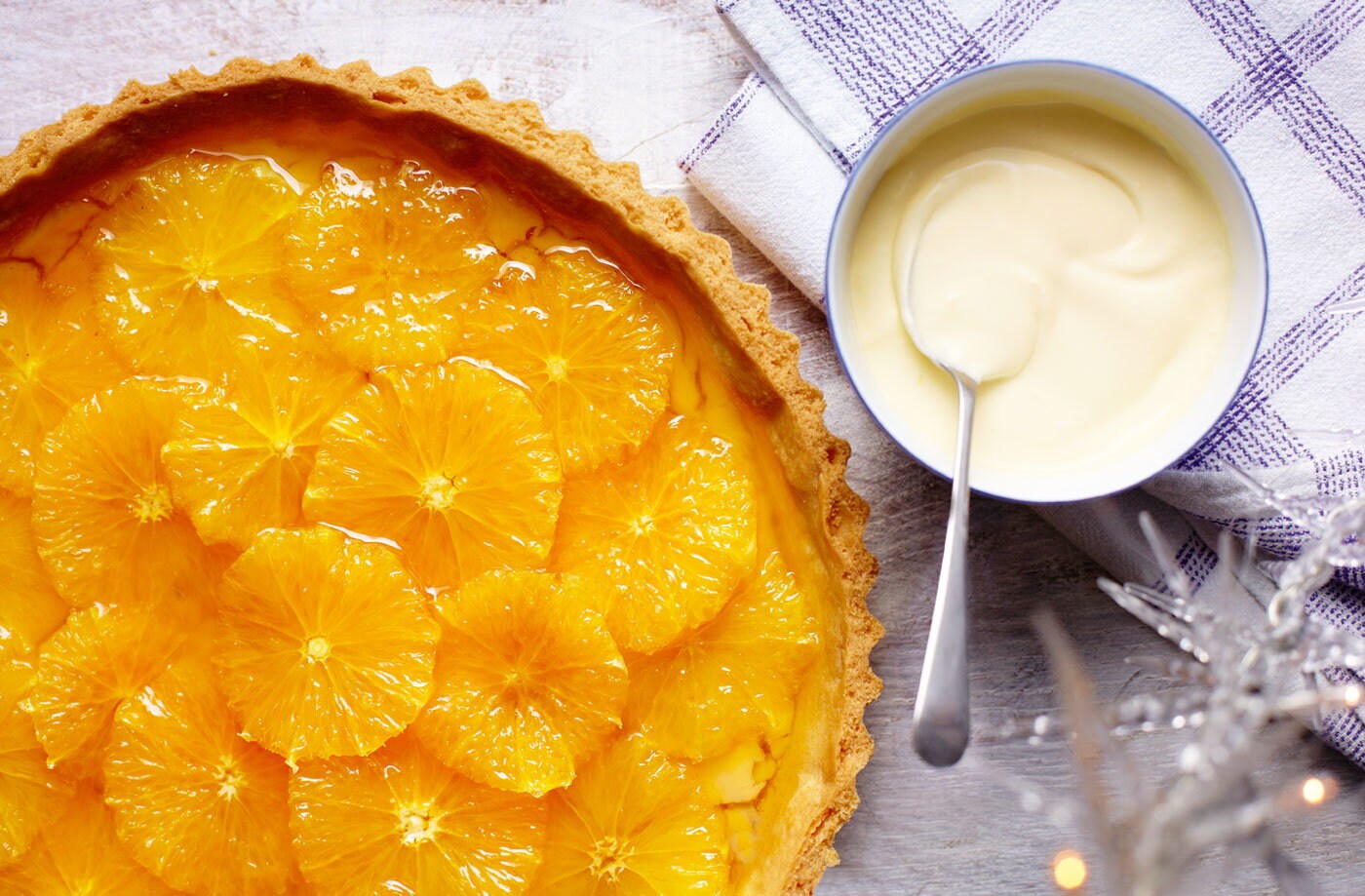 Orange and caramel tart