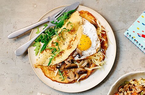 Image of "Cheese and mushroom pancakes"