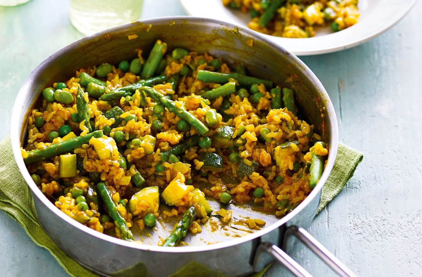 Summer greens paella