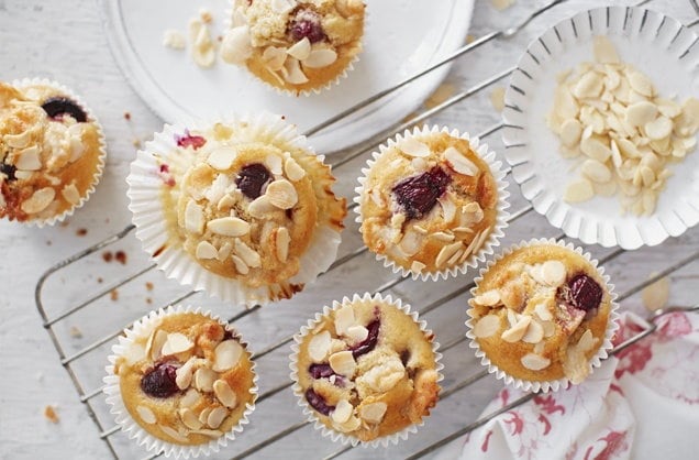 Cherry Bakewell muffins