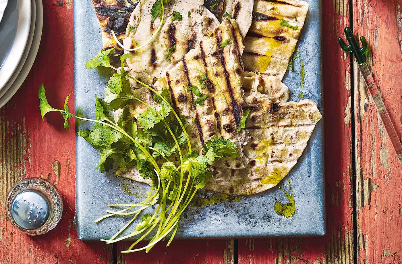 Quick coriander flatbreads