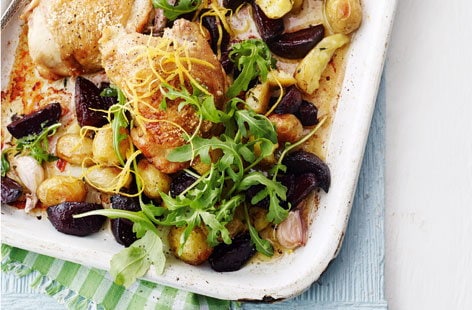 Image of "Lemon thyme chicken with roasted balsamic beetroot"