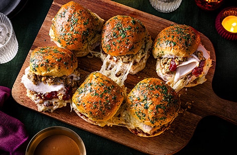 Leftover turkey sliders