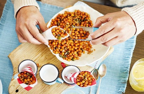 Image of "Spiced, honey-roast chickpeas and seeds"