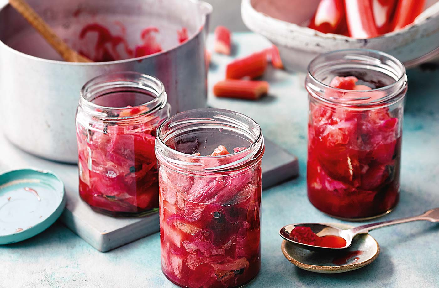 Rhubarb and red onion relish