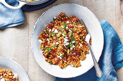 Image of "Pearl barley and tomato risotto"