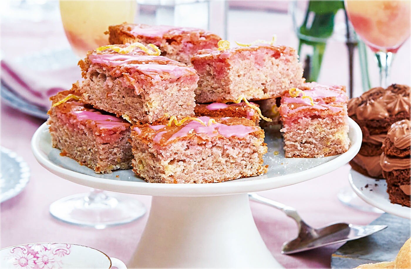 Raspberry and lemon drizzle bars