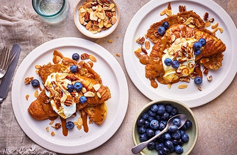 Image of "Sticky toffee French toast croissants"