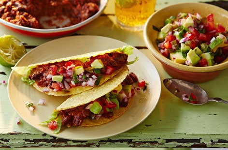 Image of "Red refried bean tacos"