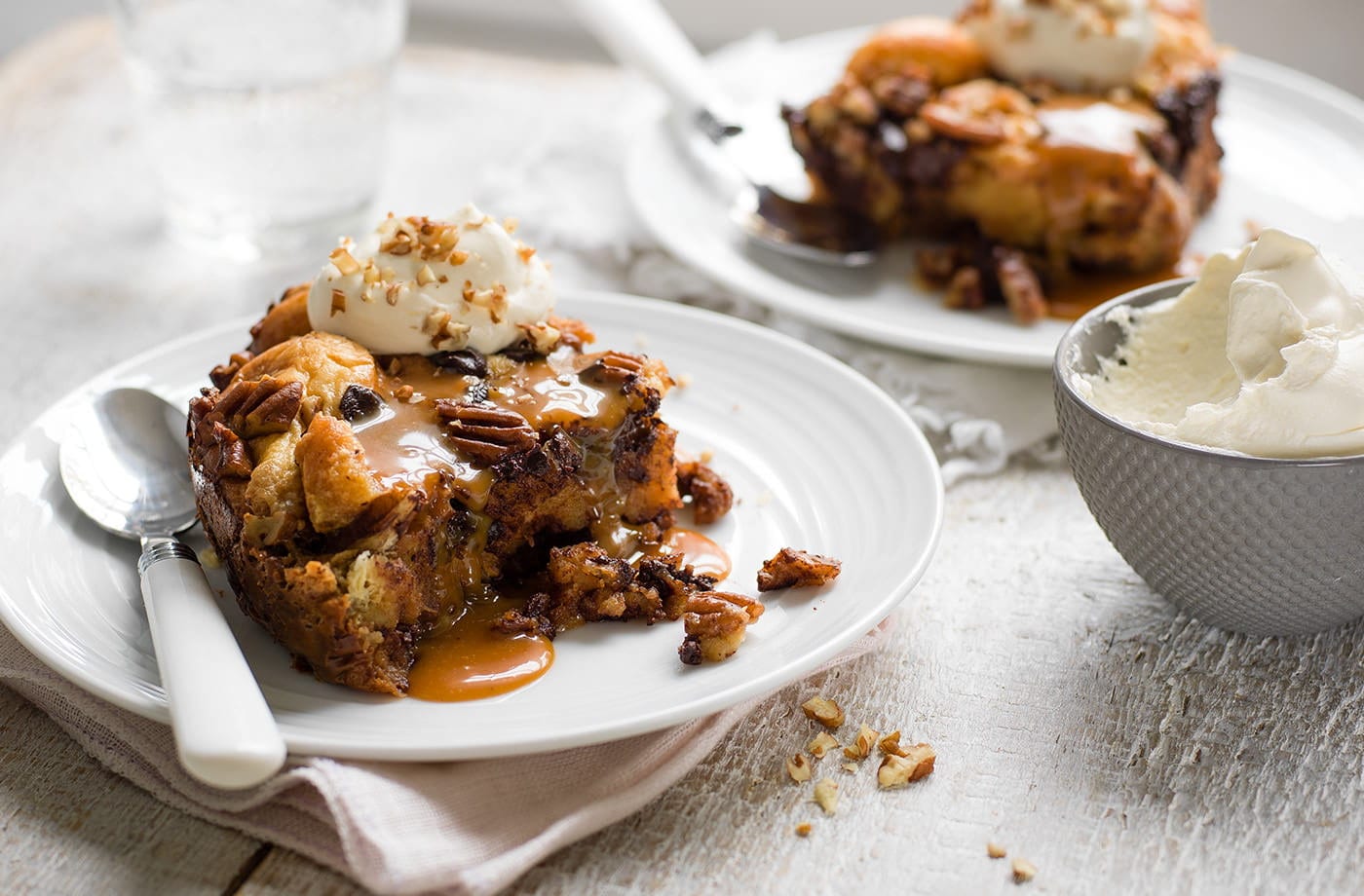 Slow-cooker bread pudding with caramel