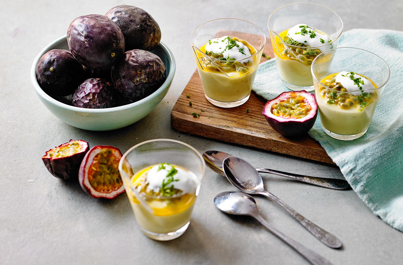 Passion fruit possets
