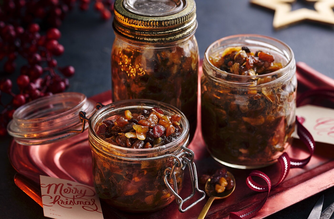 PX sherry, pear and stem ginger mincemeat