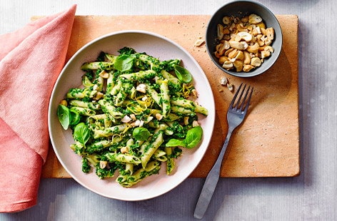Image of "Basil and cashew pesto pasta"