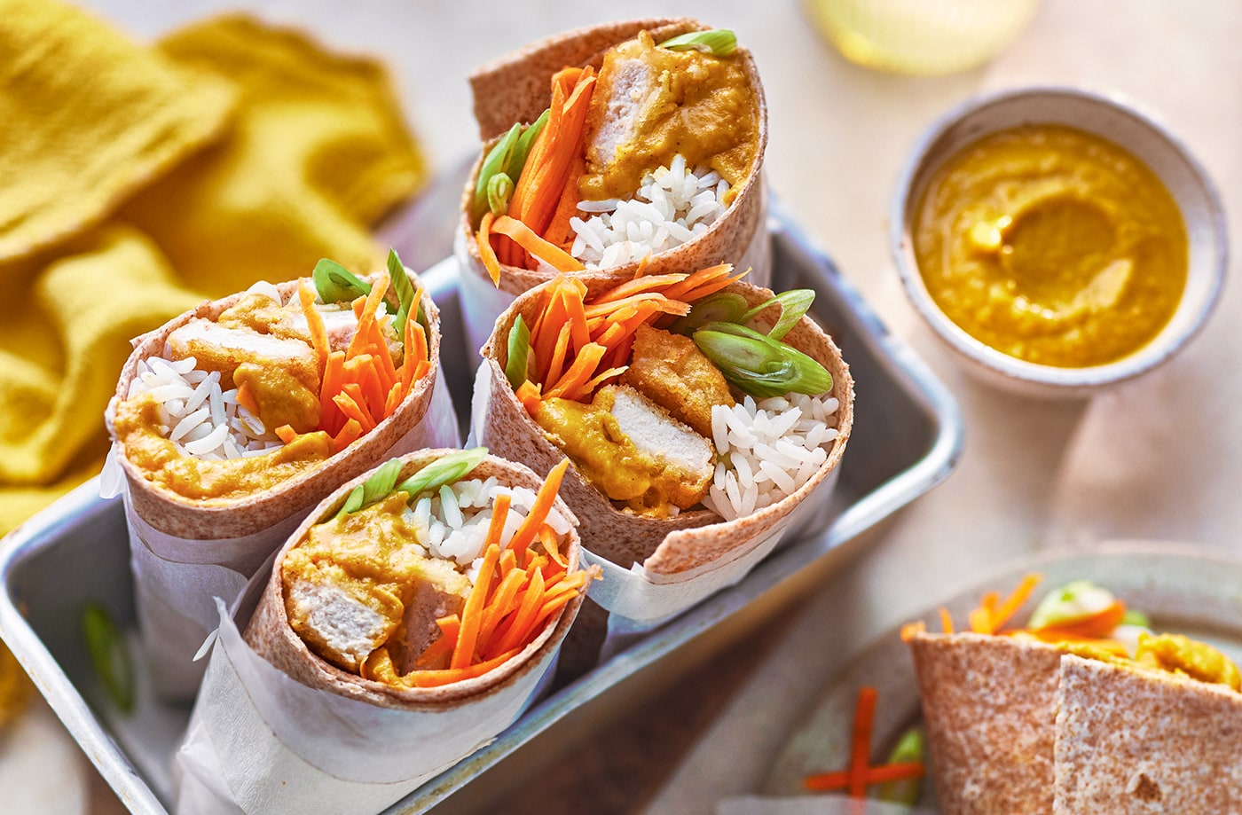 Katsu chicken burritos