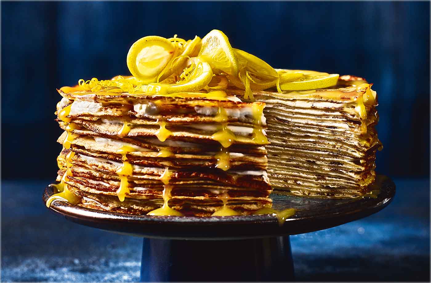 Lemon drizzle pancake cake