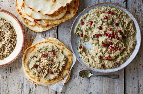 Image of "Baba ganoush with dukka and flatbreads"