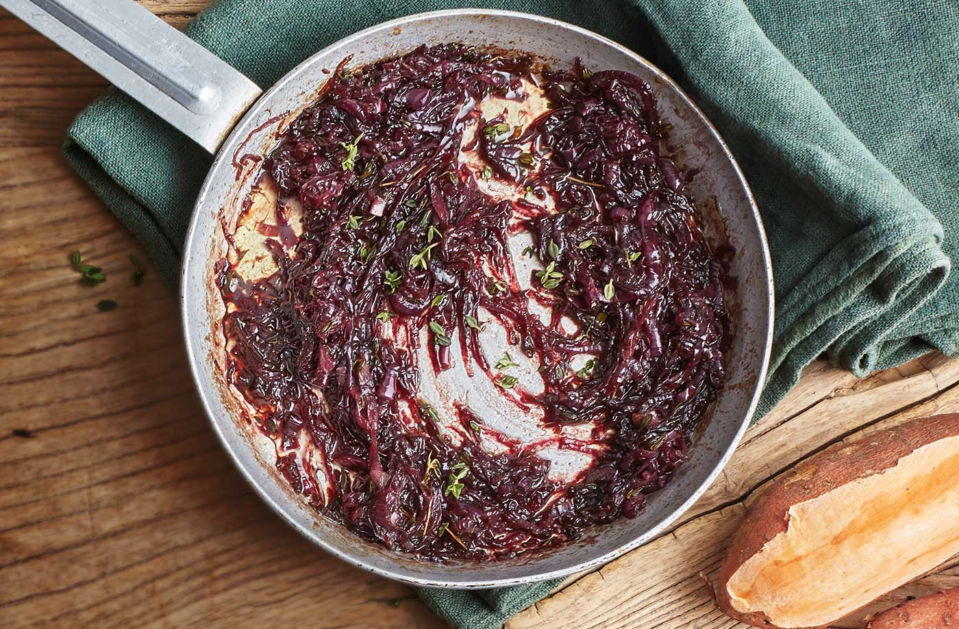 Caramelised red onions