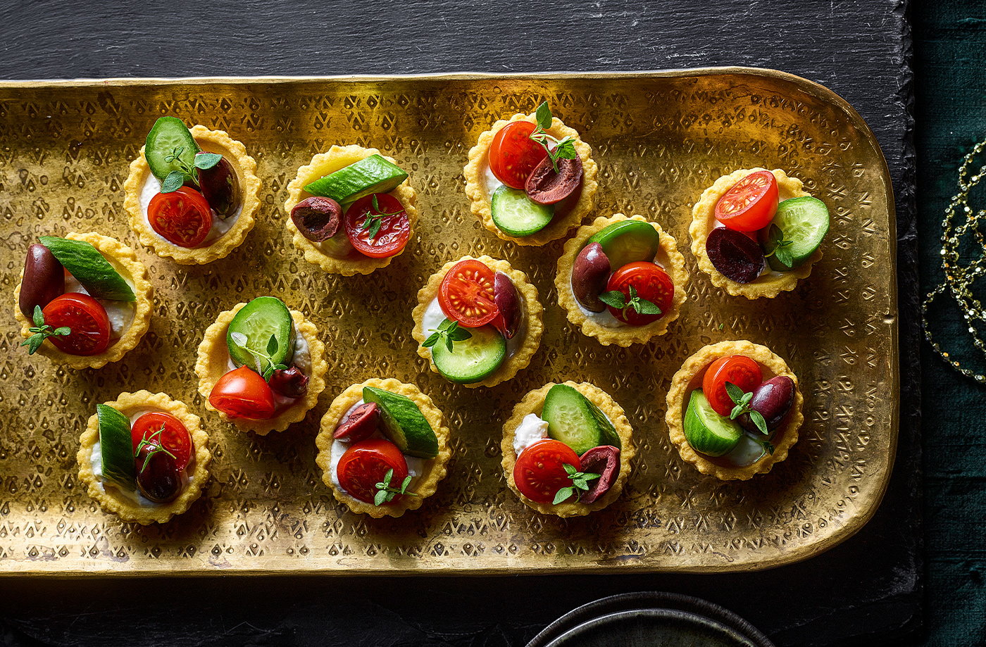 Greek salad tartlets