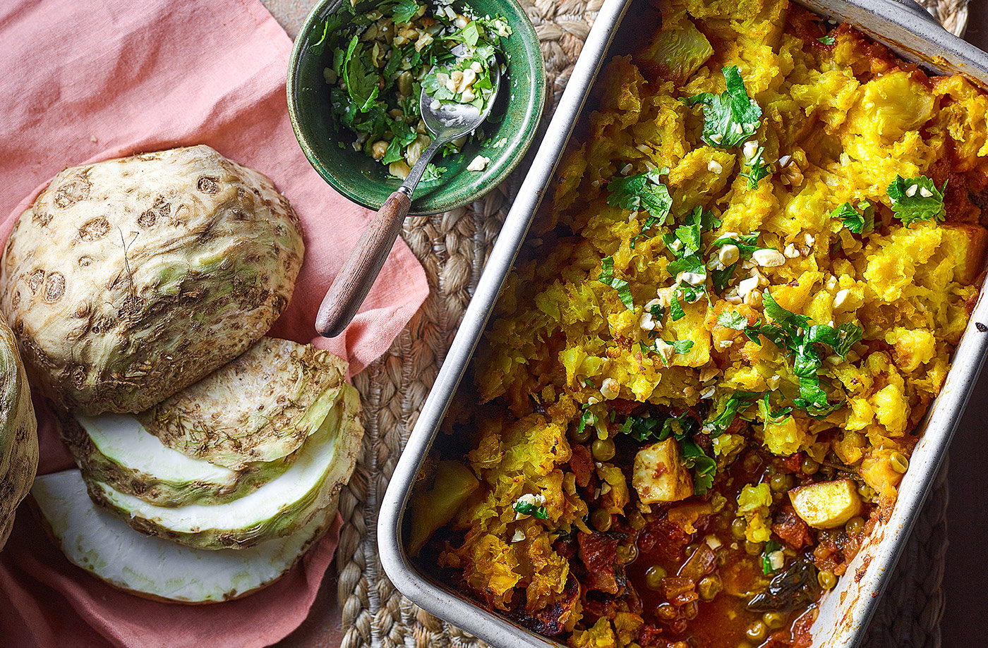 Muttar paneer cottage pie