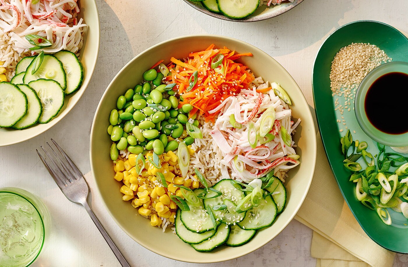 Sushi-style rice bowls